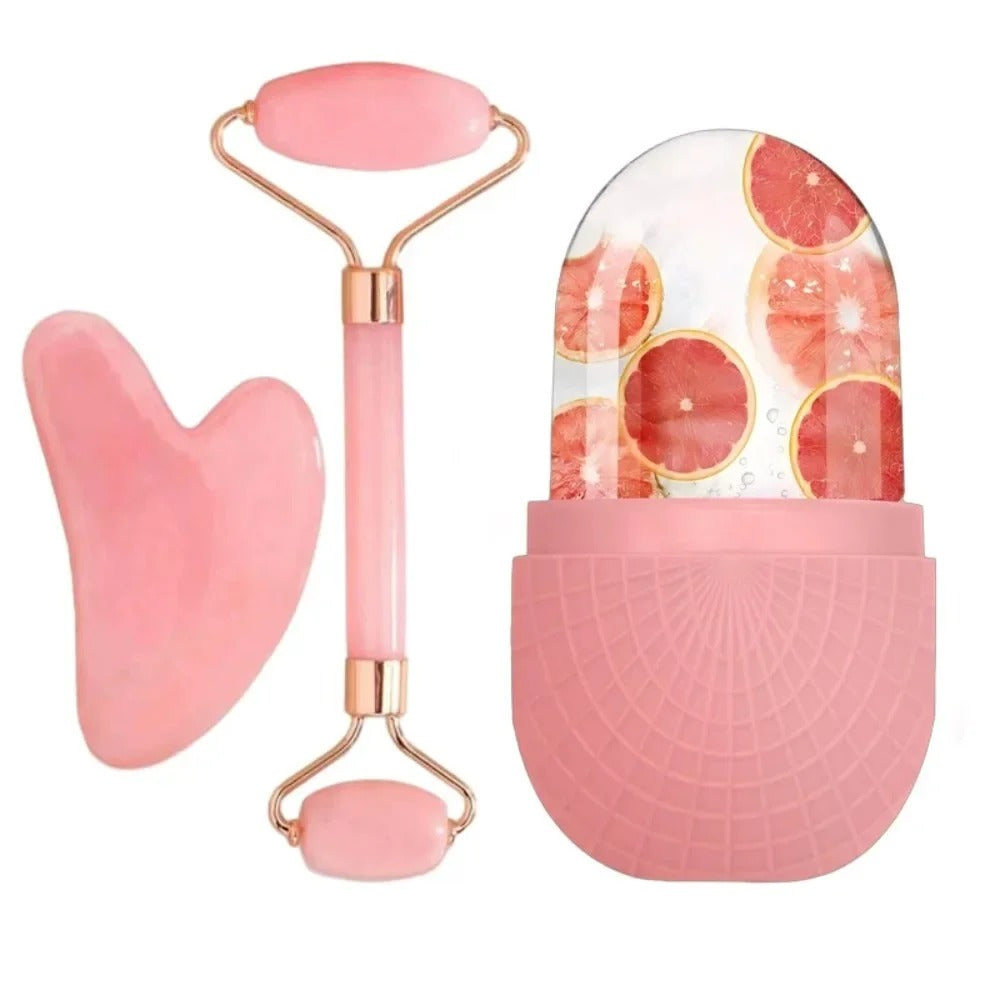 ❄️💎Crystal Chill Duo™ – Cold Therapy Globes + Gua Sha Ritual Set