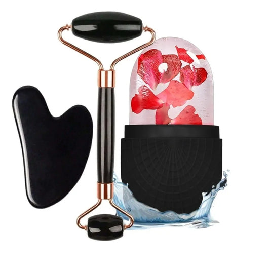 ❄️💎Crystal Chill Duo™ – Cold Therapy Globes + Gua Sha Ritual Set